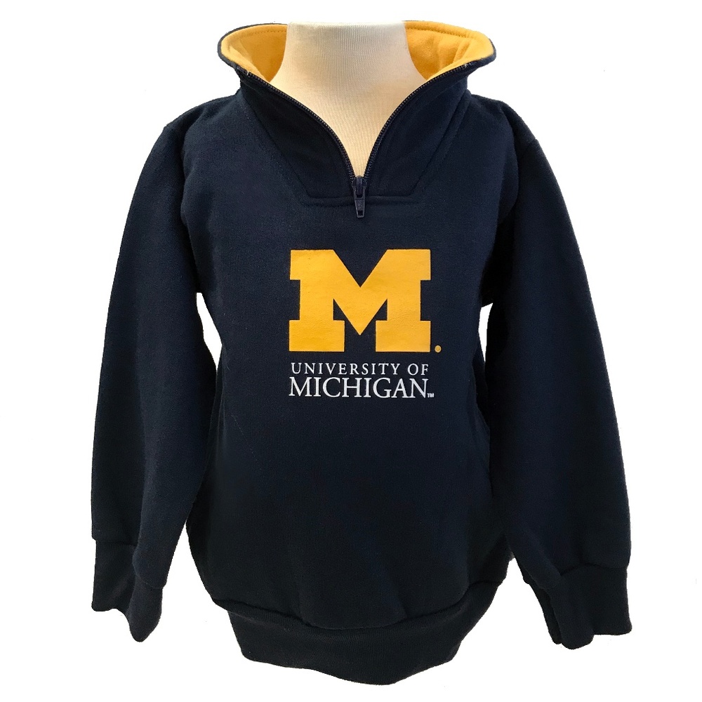 University of Michigan Toddler Zip Neck Sweater